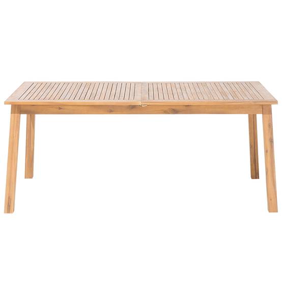 Table de Jardin Marron Clair Extensible 180 / 240 x 100 cm en Bois d\'Accacia avec une Touche Rétro et Minimaliste pour Extérieur Traditionnel ou Mod - Image 6