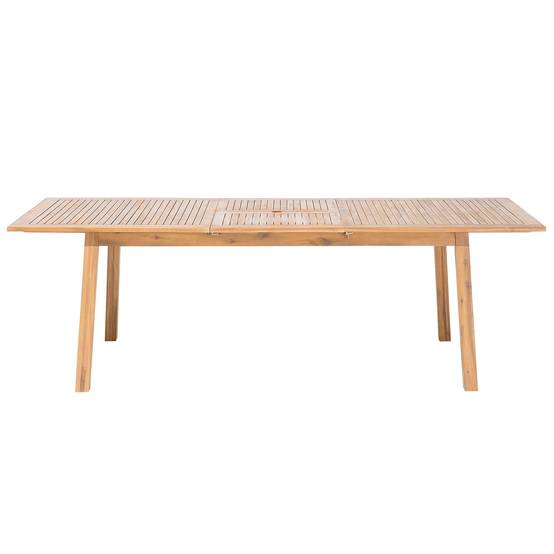 Table de Jardin Marron Clair Extensible 180 / 240 x 100 cm en Bois d\'Accacia avec une Touche Rétro et Minimaliste pour Extérieur Traditionnel ou Mod - Image 7