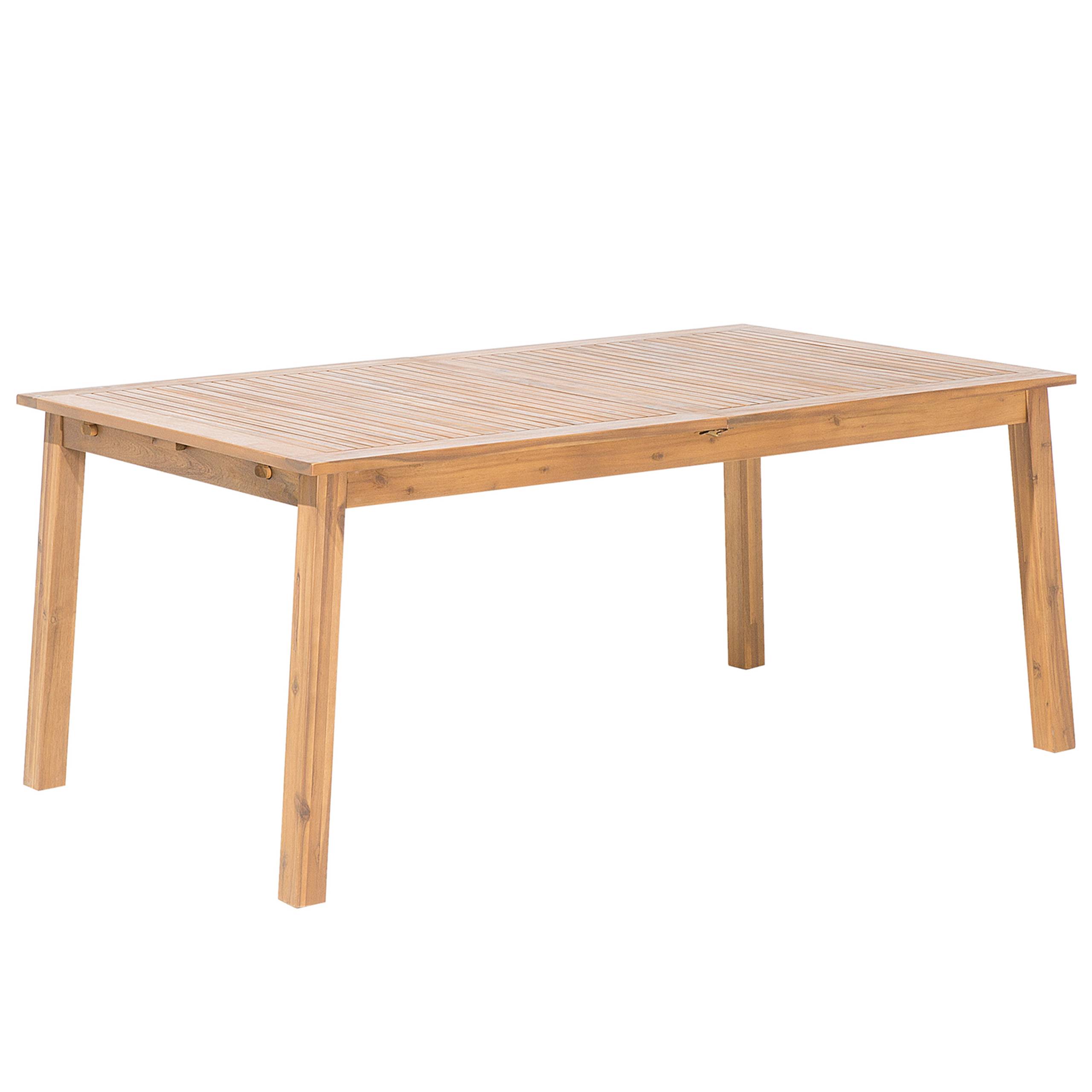 Table de Jardin Marron Clair Extensible 180 / 240 x 100 cm en Bois d\'Accacia avec une Touche Rétro et Minimaliste pour Extérieur Traditionnel ou Mod - Imagen 4