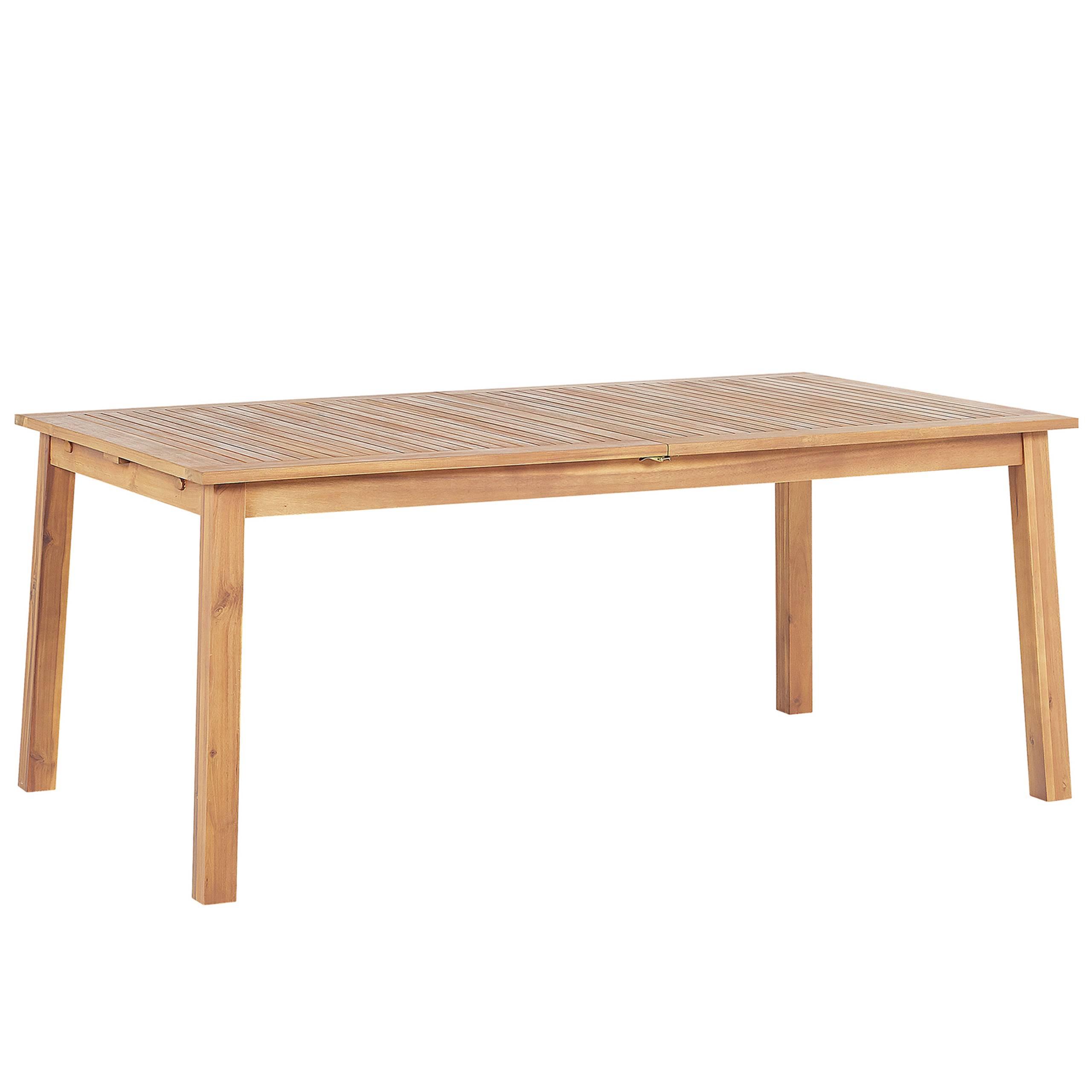 Table de Jardin Marron Clair Extensible 180 / 240 x 100 cm en Bois d\'Accacia avec une Touche Rétro et Minimaliste pour Extérieur Traditionnel ou Mod - Image 5
