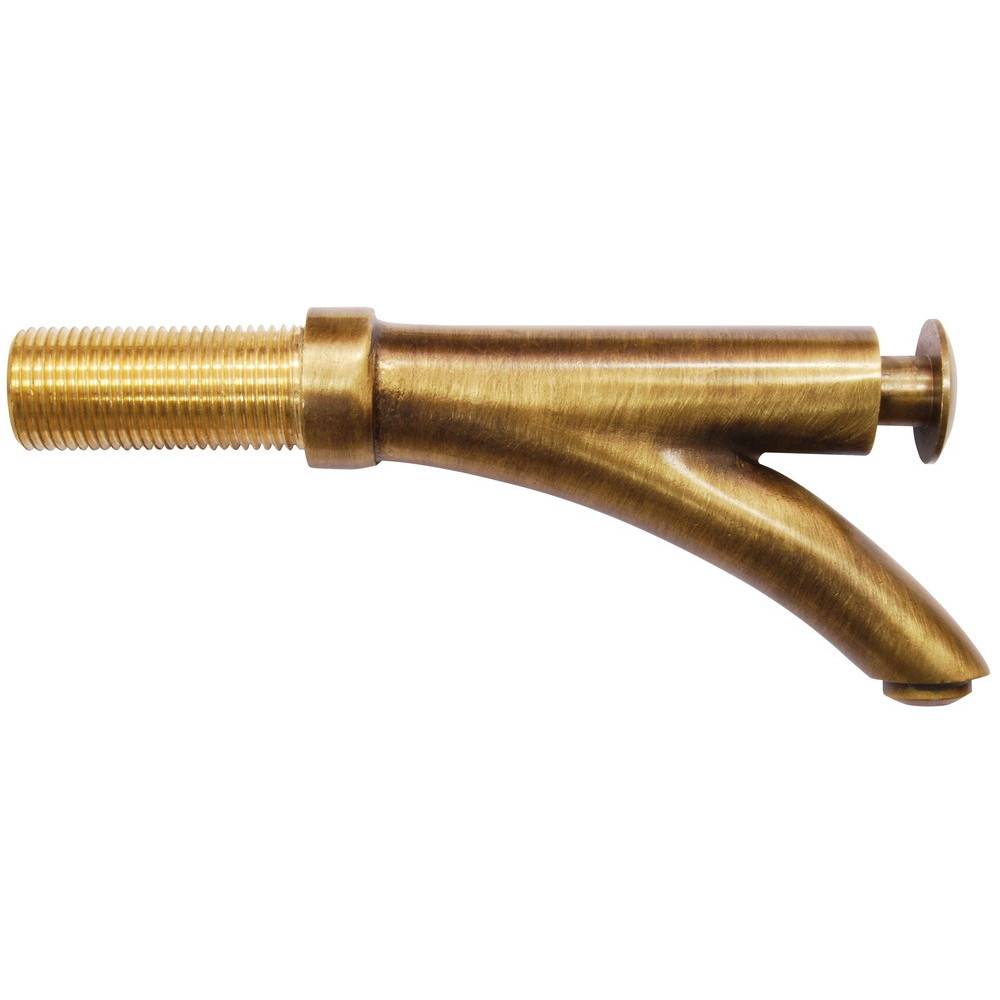 Robinet poussoir entrée mâle 15x21 avec rosace laiton brut 15x21, filetage long 5 cm Boutté