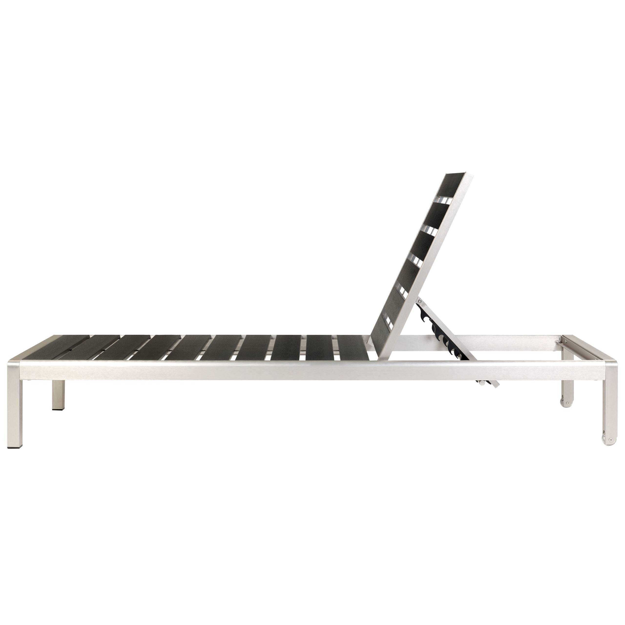 Beliani - Chaise longue Aluminium Noir/argenté NARDO - Beliani - Imagen 6