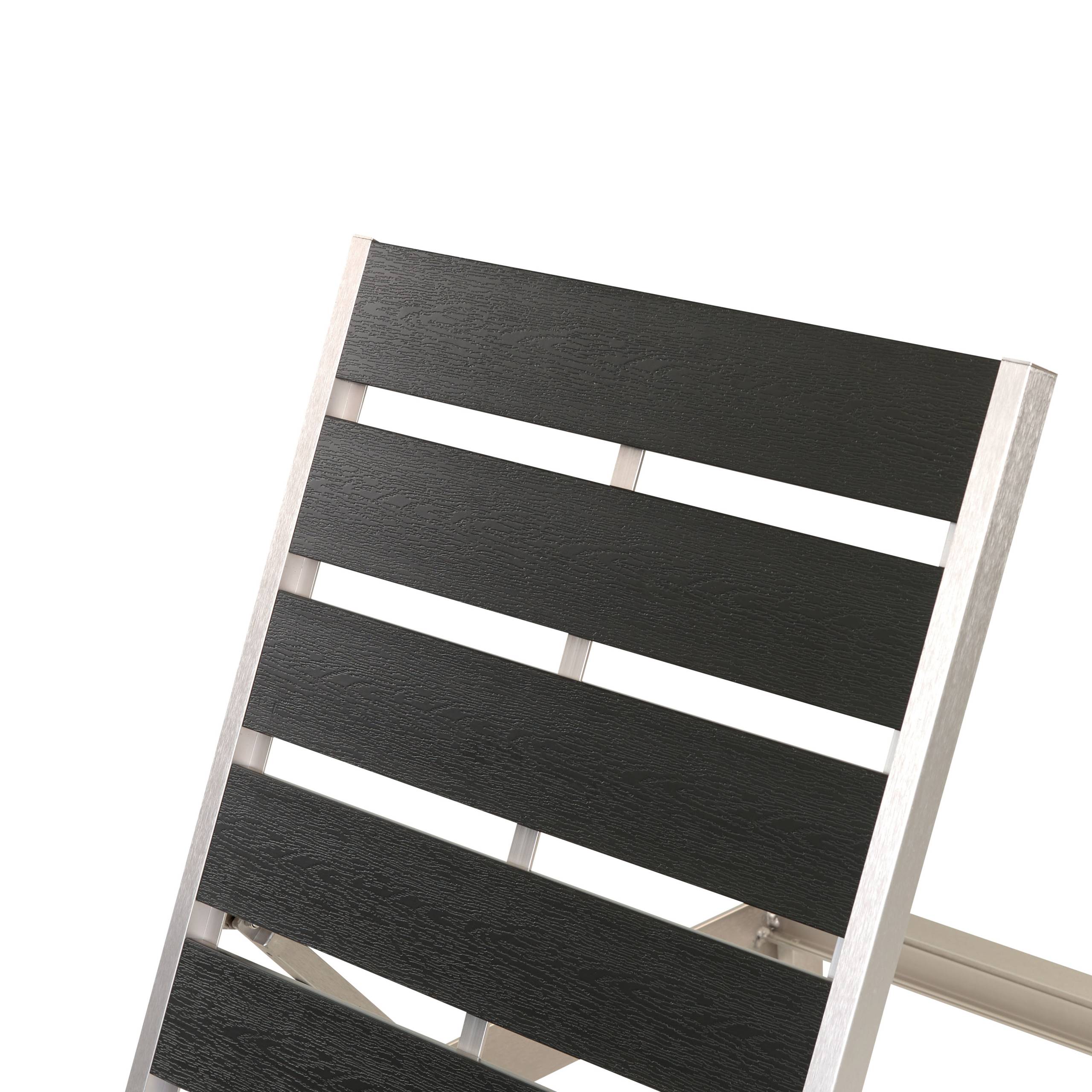 Beliani - Chaise longue Aluminium Noir/argenté NARDO - Beliani - Imagen 7