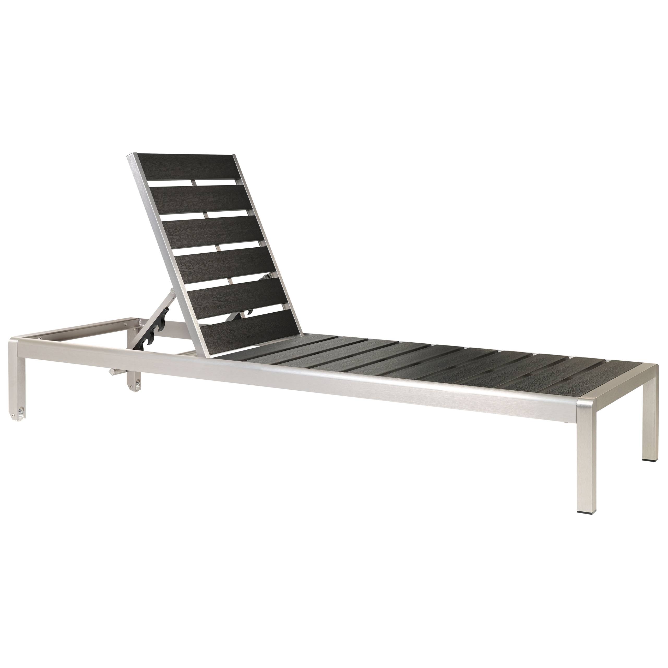 Beliani - Chaise longue Aluminium Noir/argenté NARDO - Beliani - Imagen 4