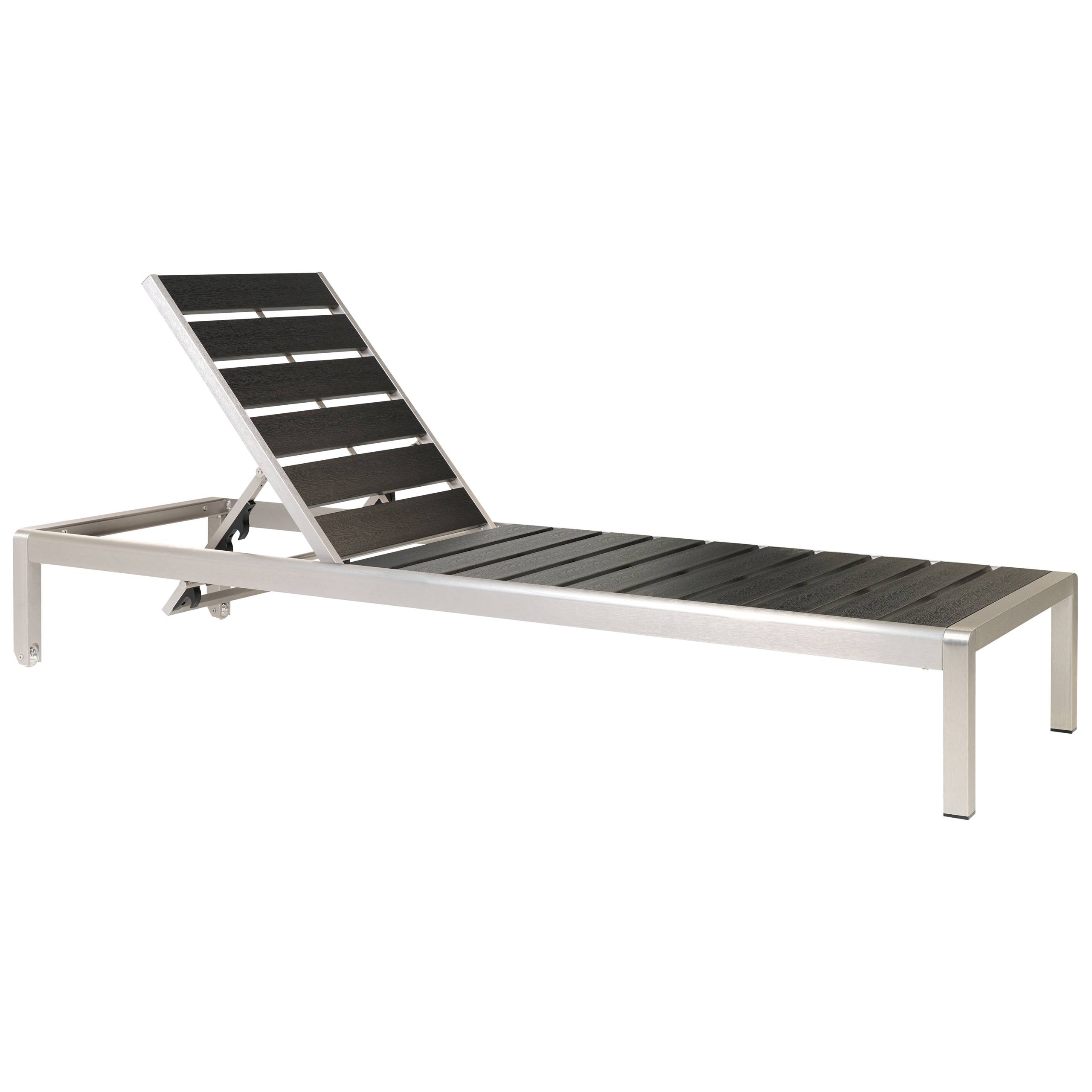 Beliani - Chaise longue Aluminium Noir/argenté NARDO - Beliani - Imagen 2