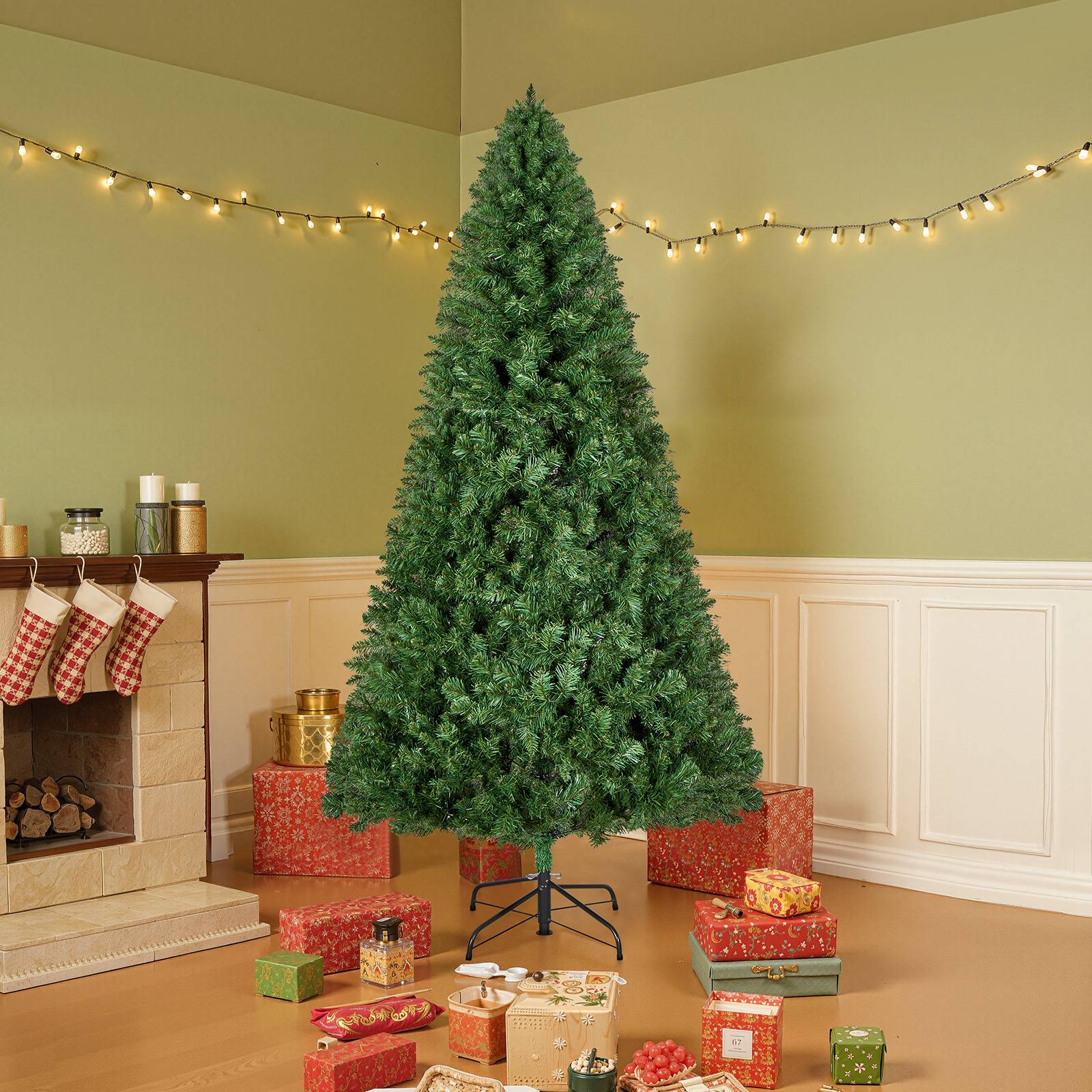 VEVOR Sapin de Noël Artificiel Arbre Décoration 220 cm avec 1346 Branches PVC - Image 8