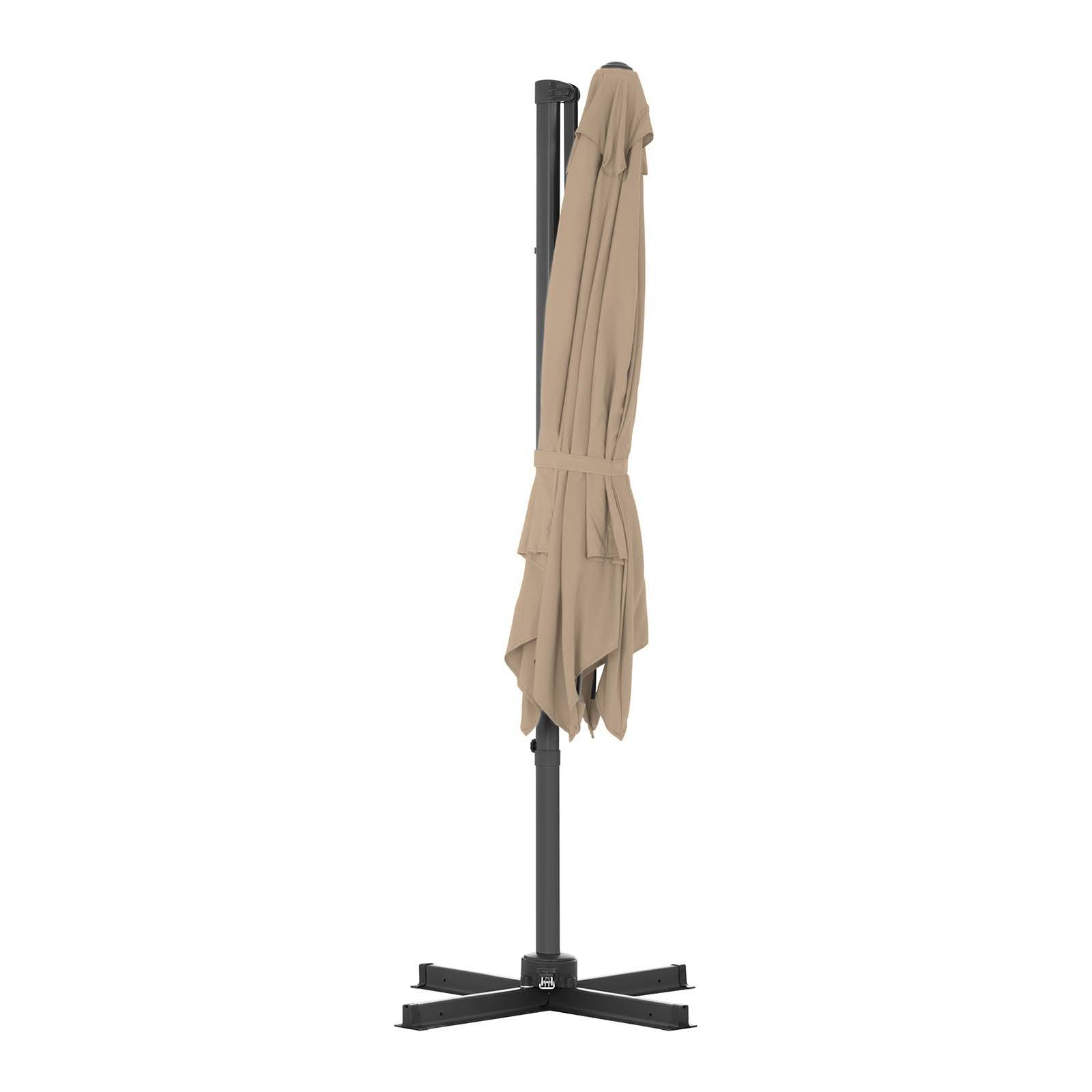 Helloshop26 - Parasol déporté - taupe - rectangulaire - 250 x 250 cm - inclinable et pivotant - Imagen 4