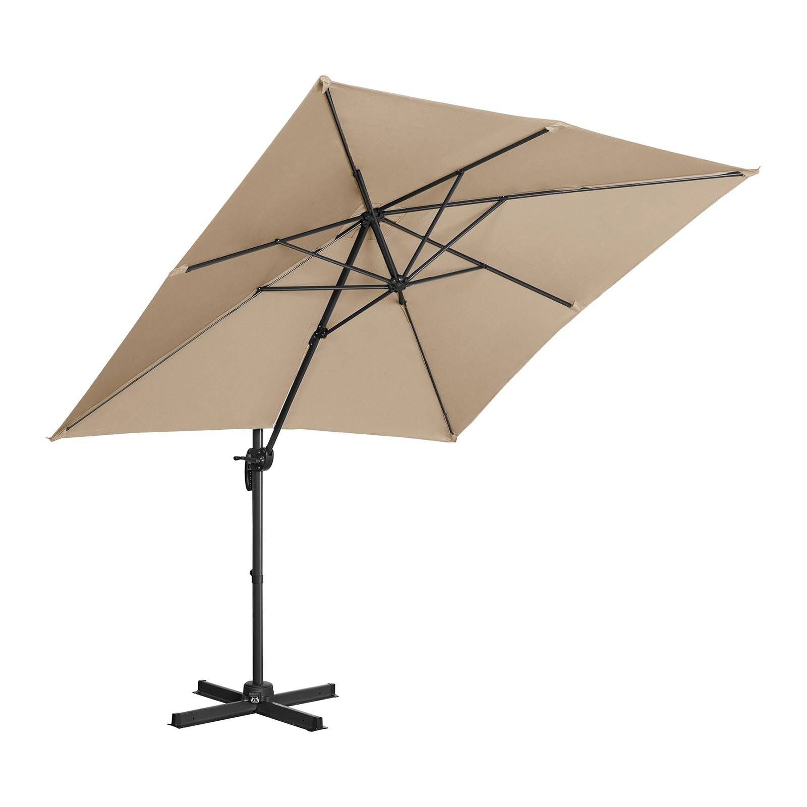 Helloshop26 - Parasol déporté - taupe - rectangulaire - 250 x 250 cm - inclinable et pivotant - Imagen 1