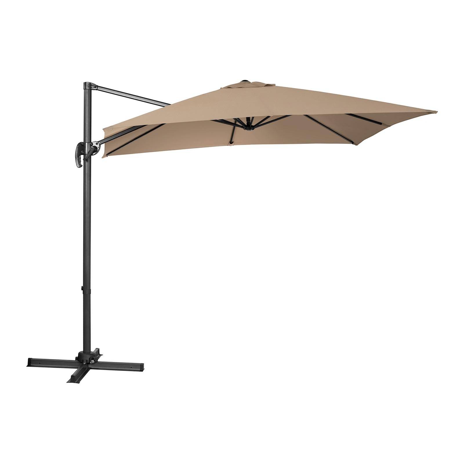 Helloshop26 - Parasol déporté - taupe - rectangulaire - 250 x 250 cm - inclinable et pivotant - Imagen 3