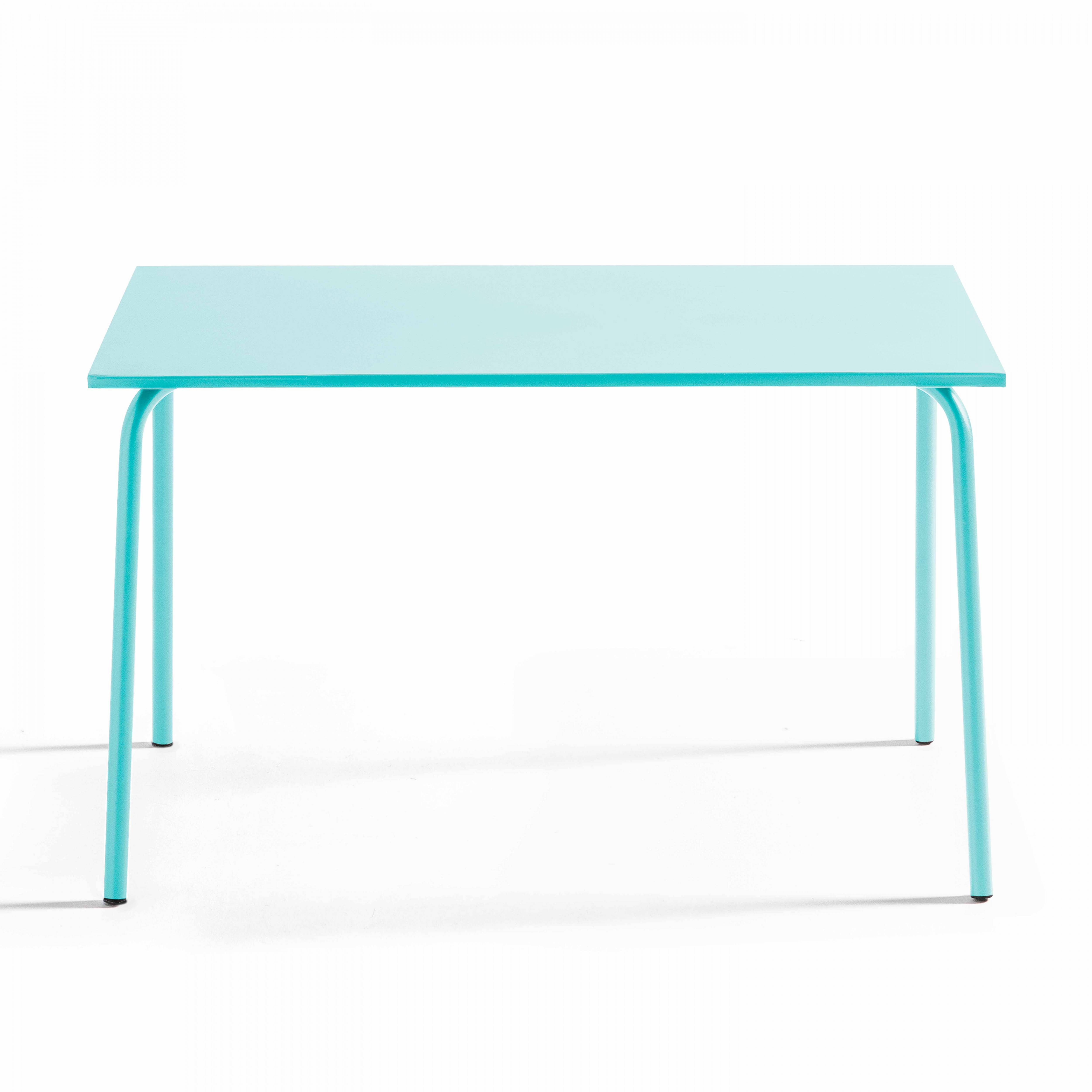 Oviala - Ensemble table de jardin en métal et 4 chaises turquoise Palavas - Oviala - Imagen 5