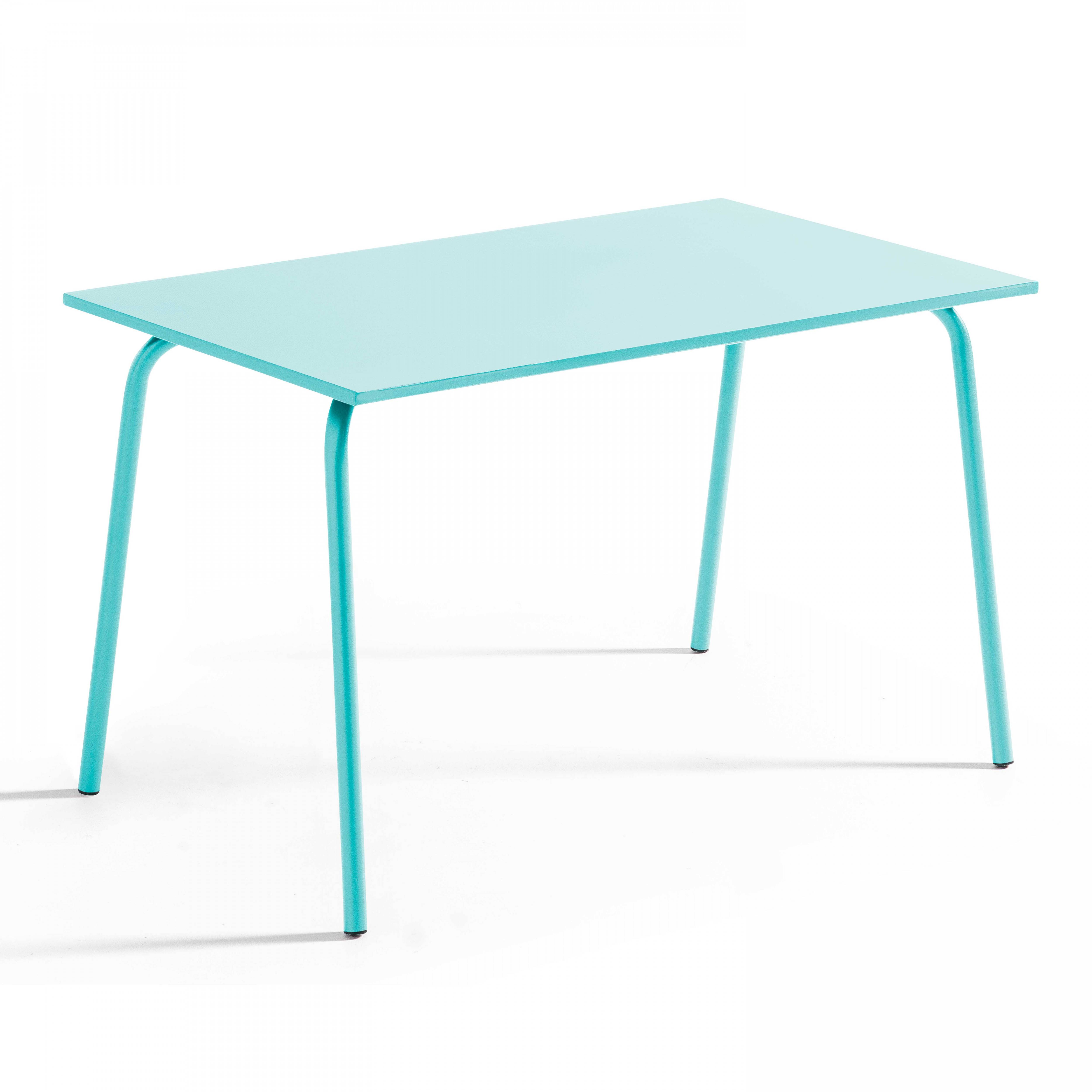 Oviala - Ensemble table de jardin en métal et 4 chaises turquoise Palavas - Oviala - Imagen 4