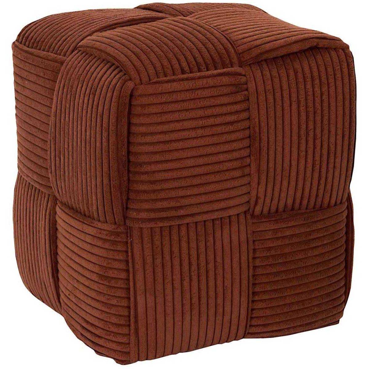 The Home Deco Factory - Pouf en tissu côtelé tressé Scott