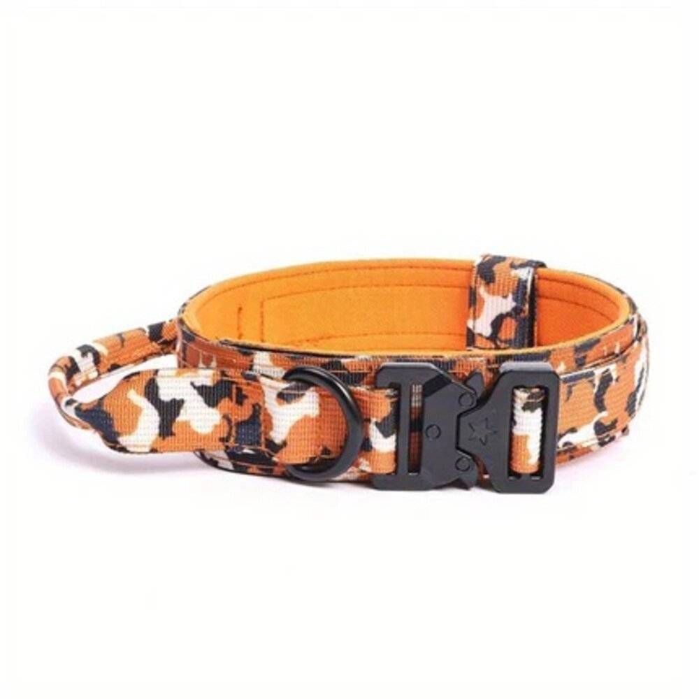 France Croquettes - Collier tactique camouflage Orange S pour chien, FranceCroquettes - Imagen 1