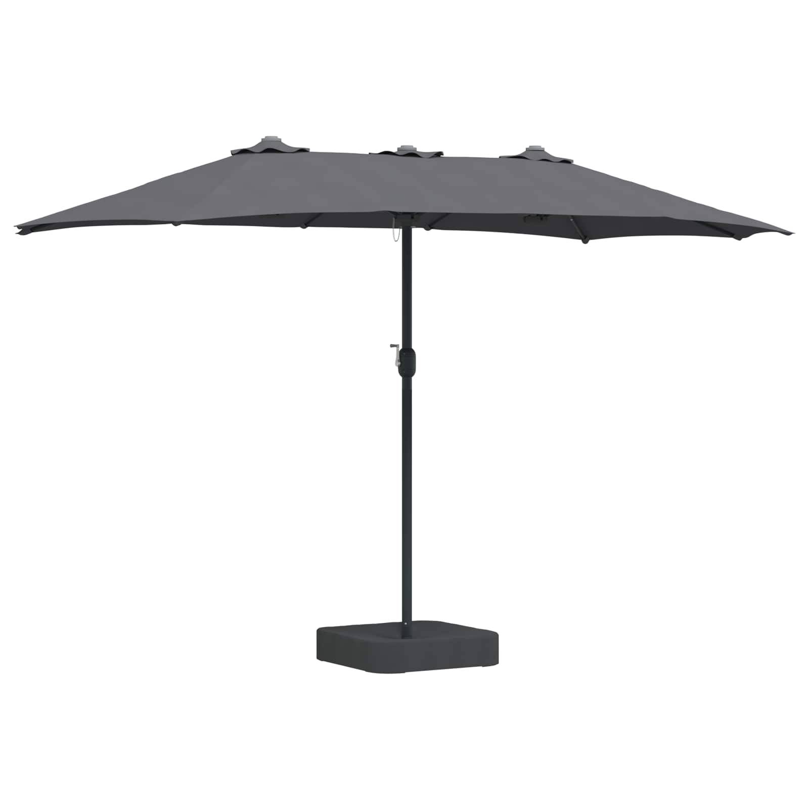 Parasol de jardin Polyester Anthracite 385 x 209 x 244 cm - PANGIVO - Image 2