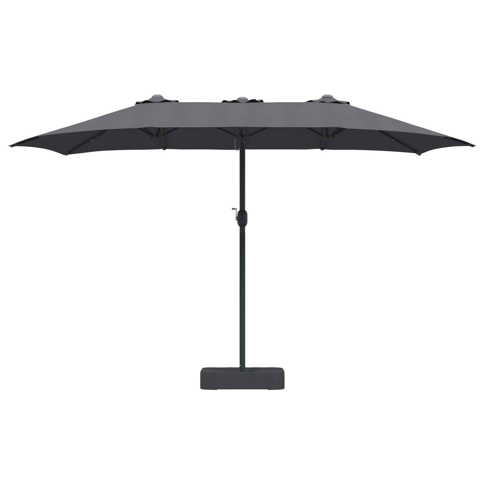 Parasol de jardin Polyester Anthracite 385 x 209 x 244 cm - PANGIVO - Image 4