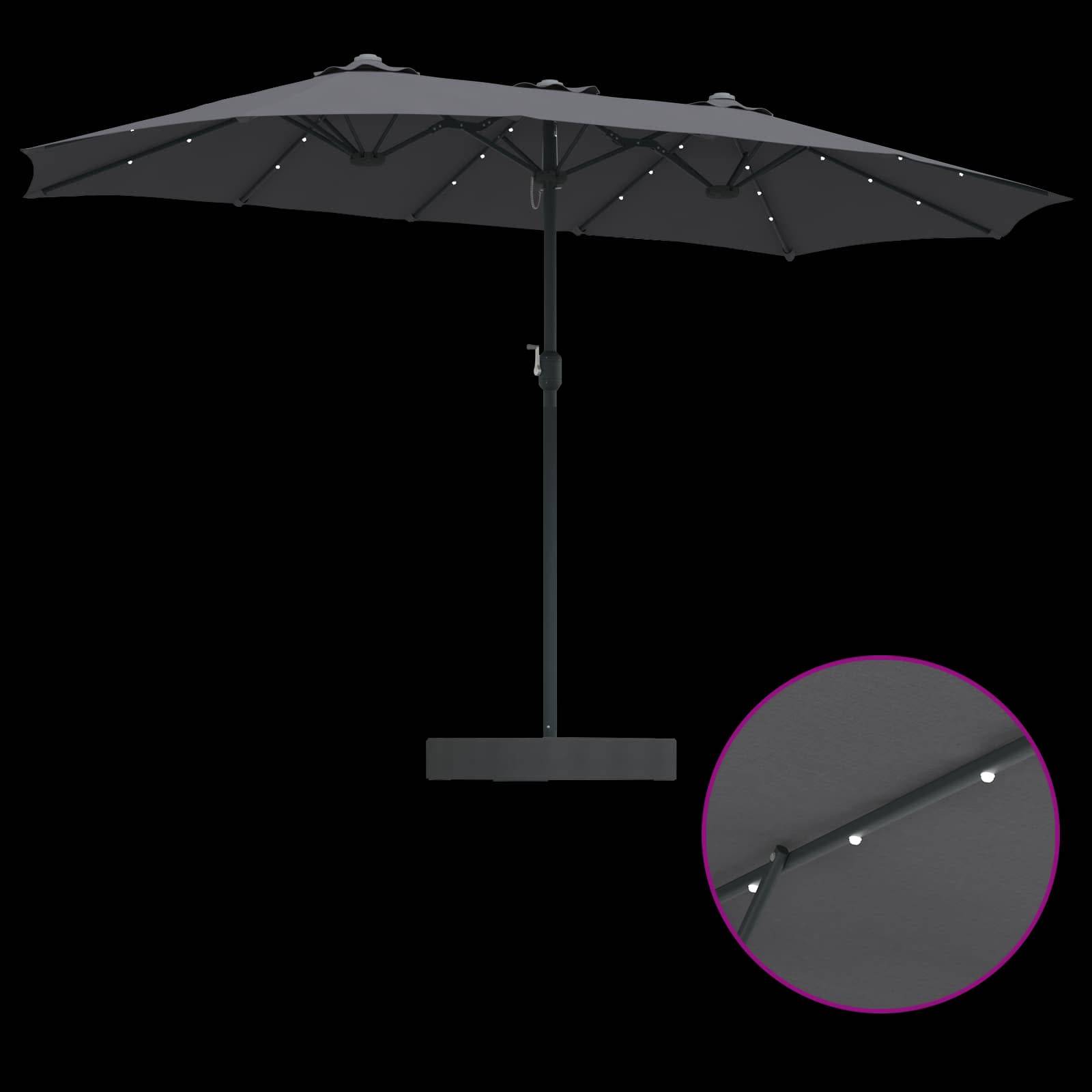 Parasol de jardin Polyester Anthracite 385 x 209 x 244 cm - PANGIVO - Image 8