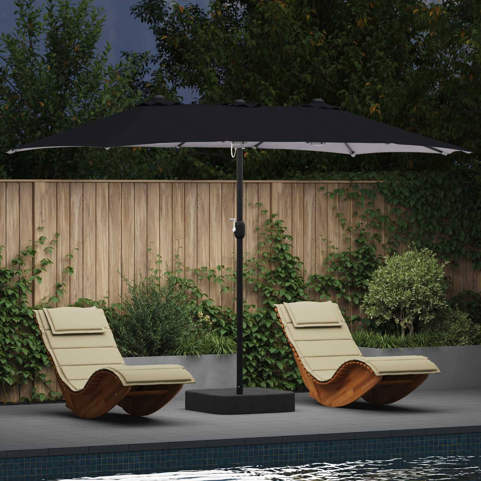 Parasol de jardin Polyester Anthracite 385 x 209 x 244 cm - PANGIVO - Image 1