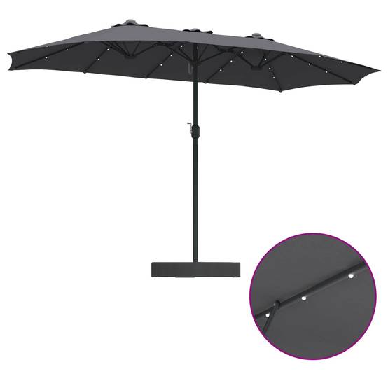 Parasol de jardin Polyester Anthracite 385 x 209 x 244 cm - PANGIVO - Image 7