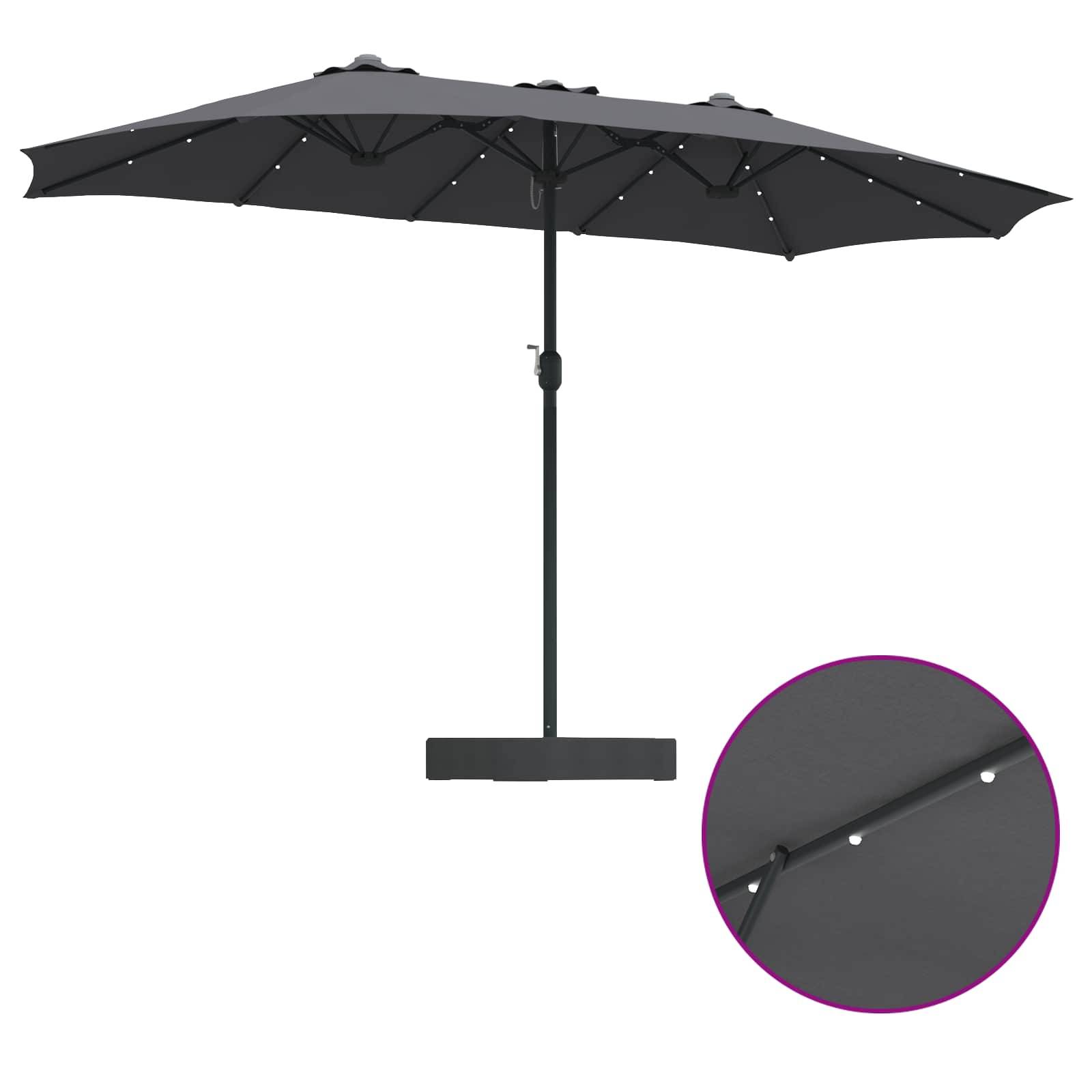 Parasol de jardin Polyester Anthracite 385 x 209 x 244 cm - PANGIVO - Image 7