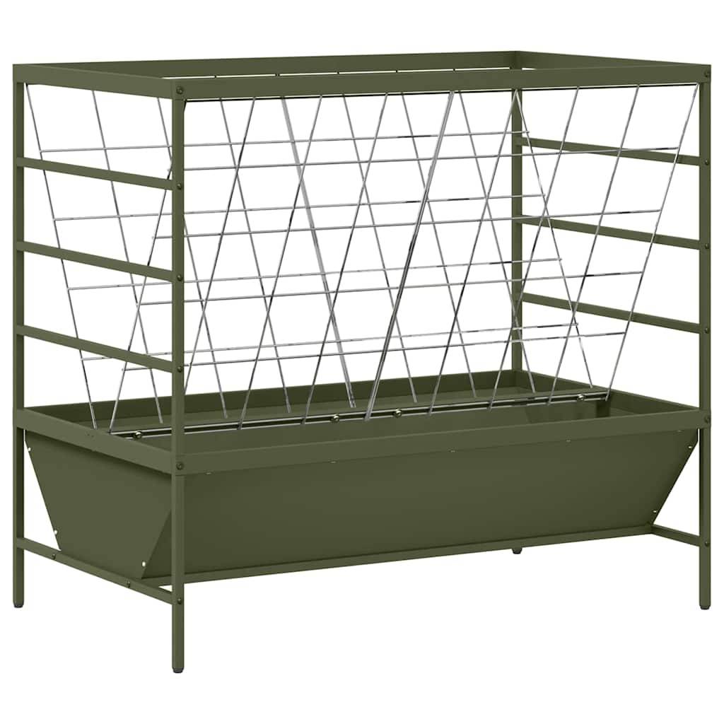 Mangeoire Bétail Métal 15kg Hauteur Idéale Pré Vert Olive - ComfortXL Outdoor Living - Image 2