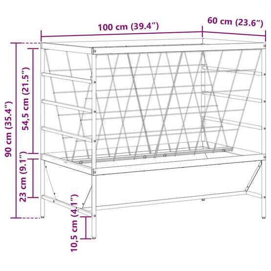 Mangeoire Bétail Métal 15kg Hauteur Idéale Pré Vert Olive - ComfortXL Outdoor Living - Image 7