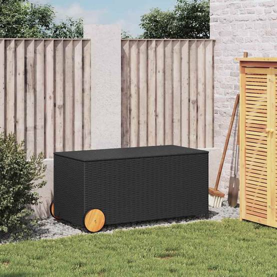 Coffre de Rangement Polyrotin avec Roues 190L pour Extérieur et Intérieur Noir – ComfortXL Outdoor Living - Image 3