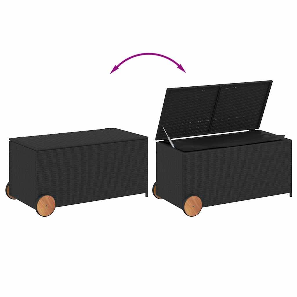 Coffre de Rangement Polyrotin avec Roues 190L pour Extérieur et Intérieur Noir – ComfortXL Outdoor Living - Image 7