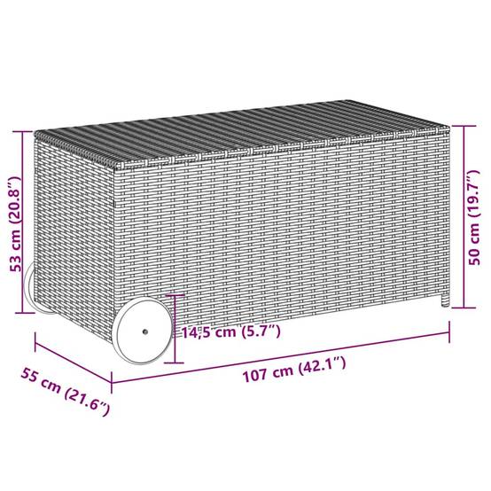 Coffre de Rangement Polyrotin avec Roues 190L pour Extérieur et Intérieur Noir – ComfortXL Outdoor Living - Image 4
