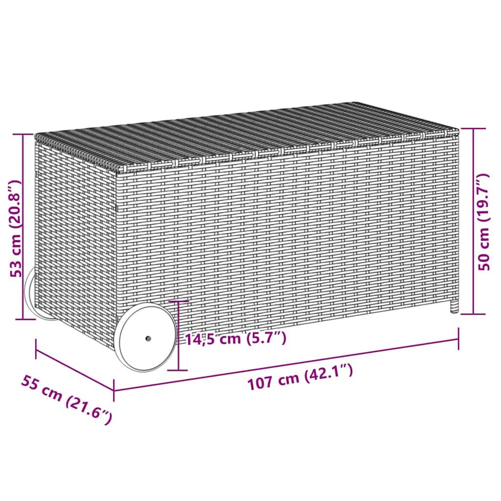 Coffre de Rangement Polyrotin avec Roues 190L pour Extérieur et Intérieur Noir – ComfortXL Outdoor Living - Image 4