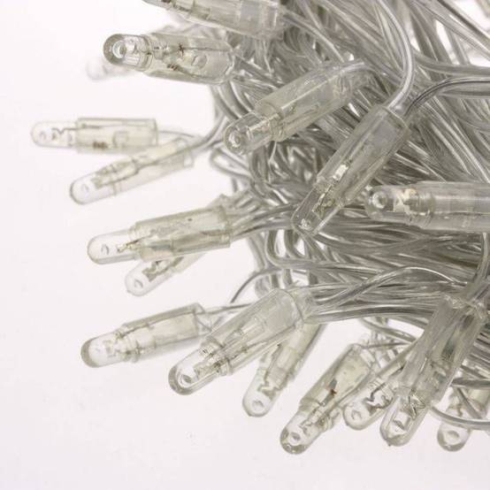 Guirlande stalactite Blanc froid 10m 260 LED câble transparent 8 programmes extensible - Image 4