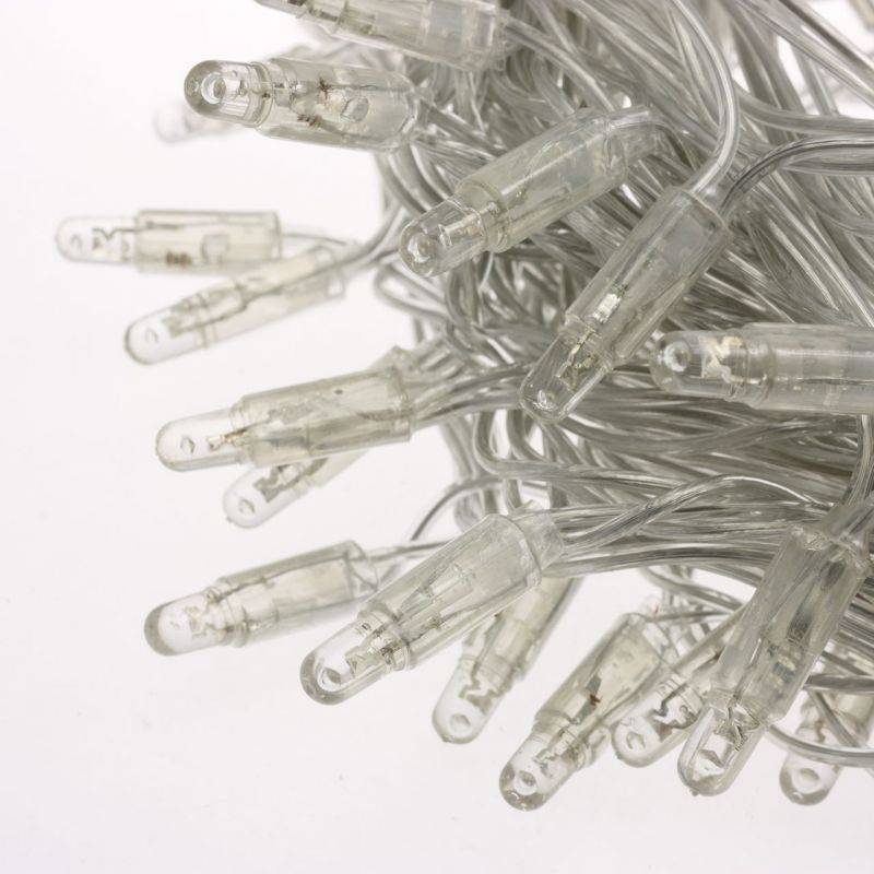 Guirlande stalactite Blanc froid 10m 260 LED câble transparent 8 programmes extensible - Image 4
