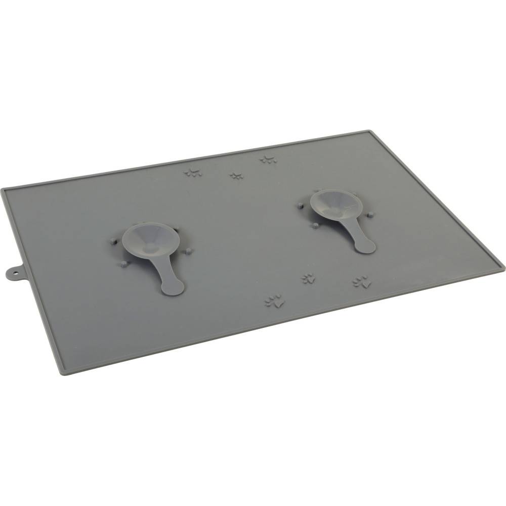 Zolux - Tapis écuelle silicone ventouse 48 x 30 cm gris pour chien - Imagen 2