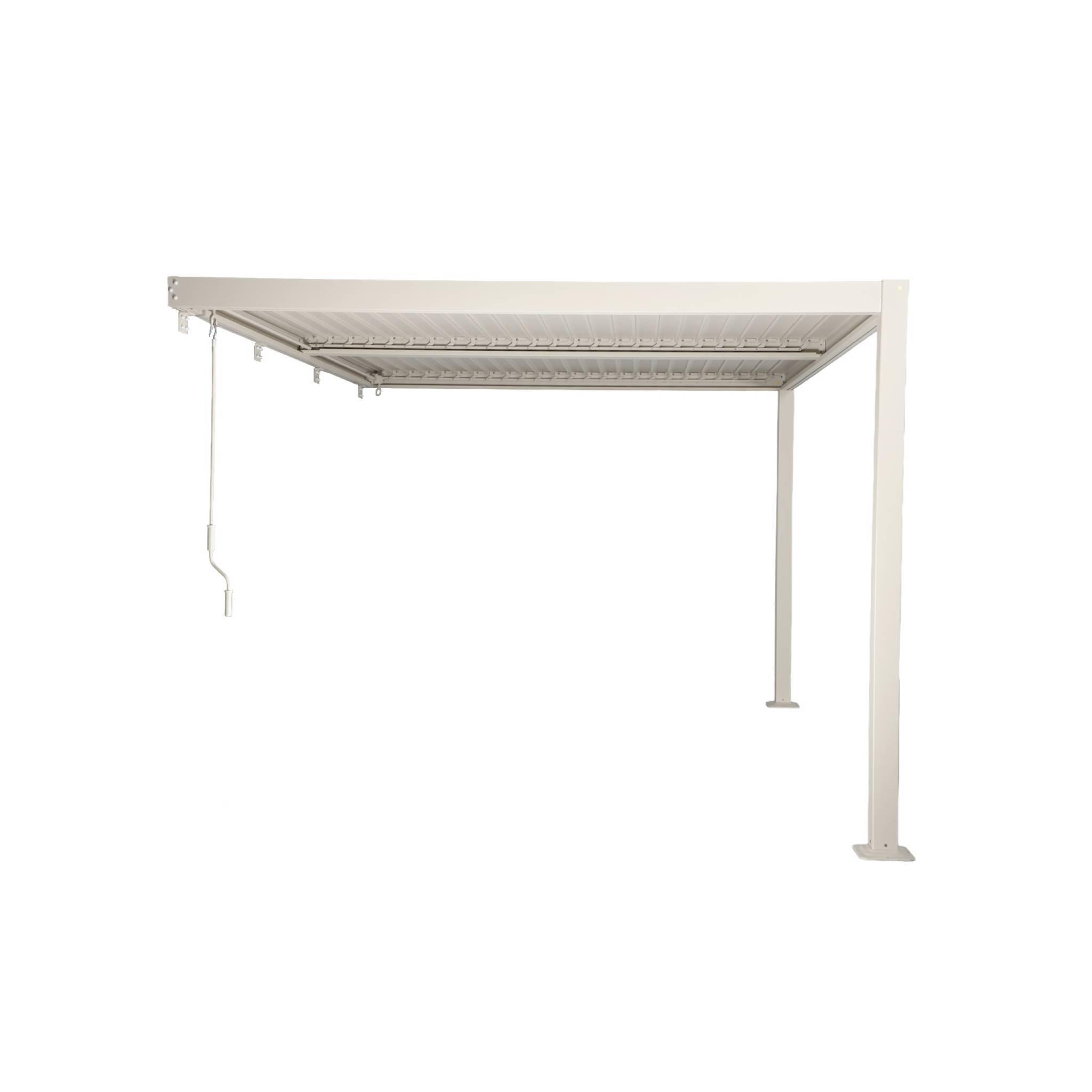 sweeek - Pergola bioclimatique aluminium adossée lames orientables 4x3m beige Palace | sweeek - Image 3