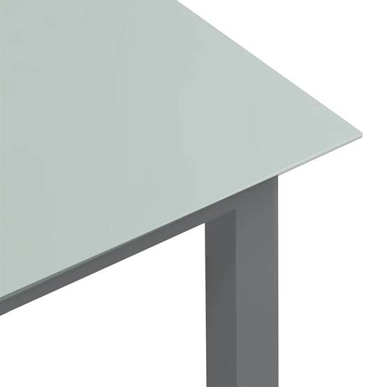 Table de jardin Aluminium et verre gris clair 150 x 90 x 74 cm - PANGIVO - Image 4