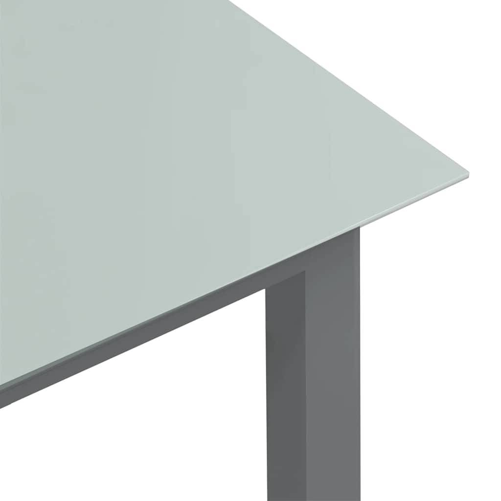 Table de jardin Aluminium et verre gris clair 150 x 90 x 74 cm - PANGIVO - Image 4