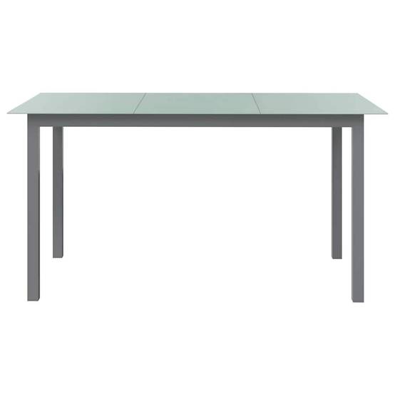 Table de jardin Aluminium et verre gris clair 150 x 90 x 74 cm - PANGIVO - Image 2
