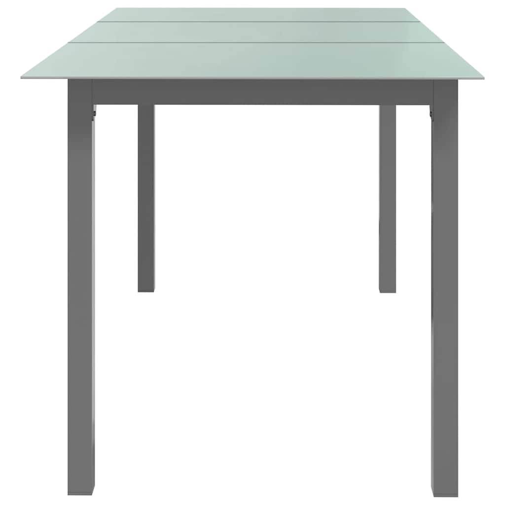 Table de jardin Aluminium et verre gris clair 150 x 90 x 74 cm - PANGIVO - Image 3