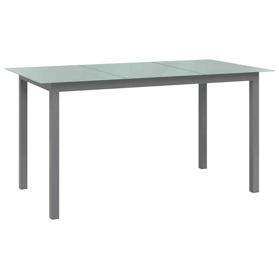 Table de jardin Aluminium et verre gris clair 150 x 90 x 74 cm - PANGIVO - Image 1