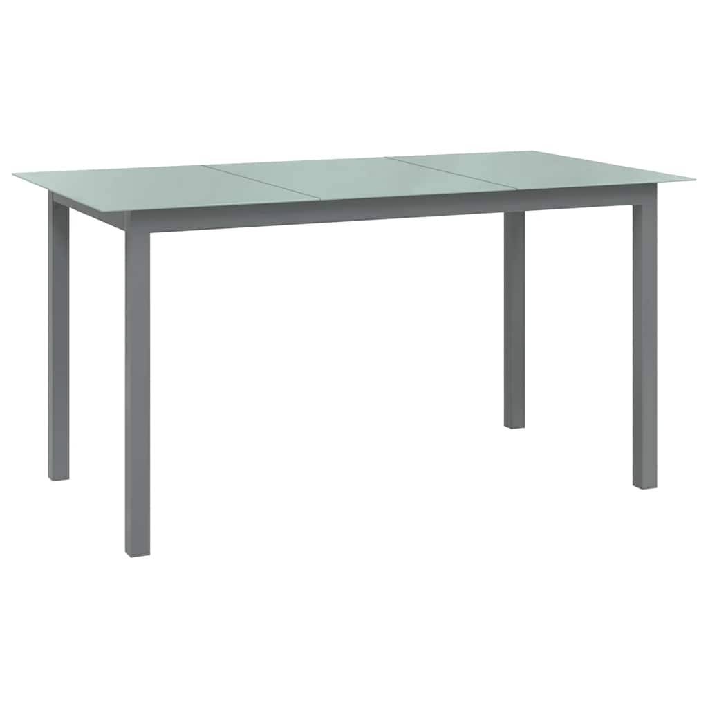 Table de jardin Aluminium et verre gris clair 150 x 90 x 74 cm - PANGIVO - Image 1