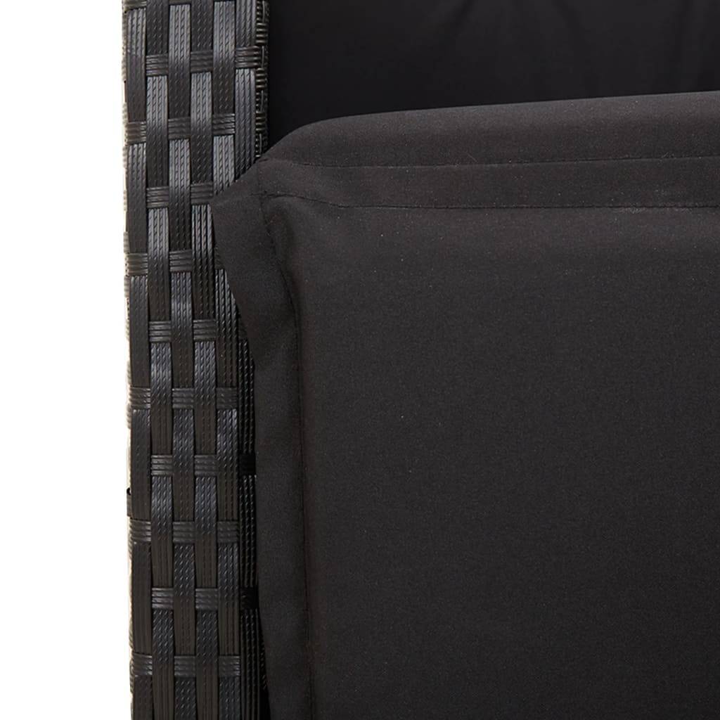 Vidaxl - Ensemble à manger de jardin avec coussins 3 pcs Noir vidaXL 3212888 - Image 4