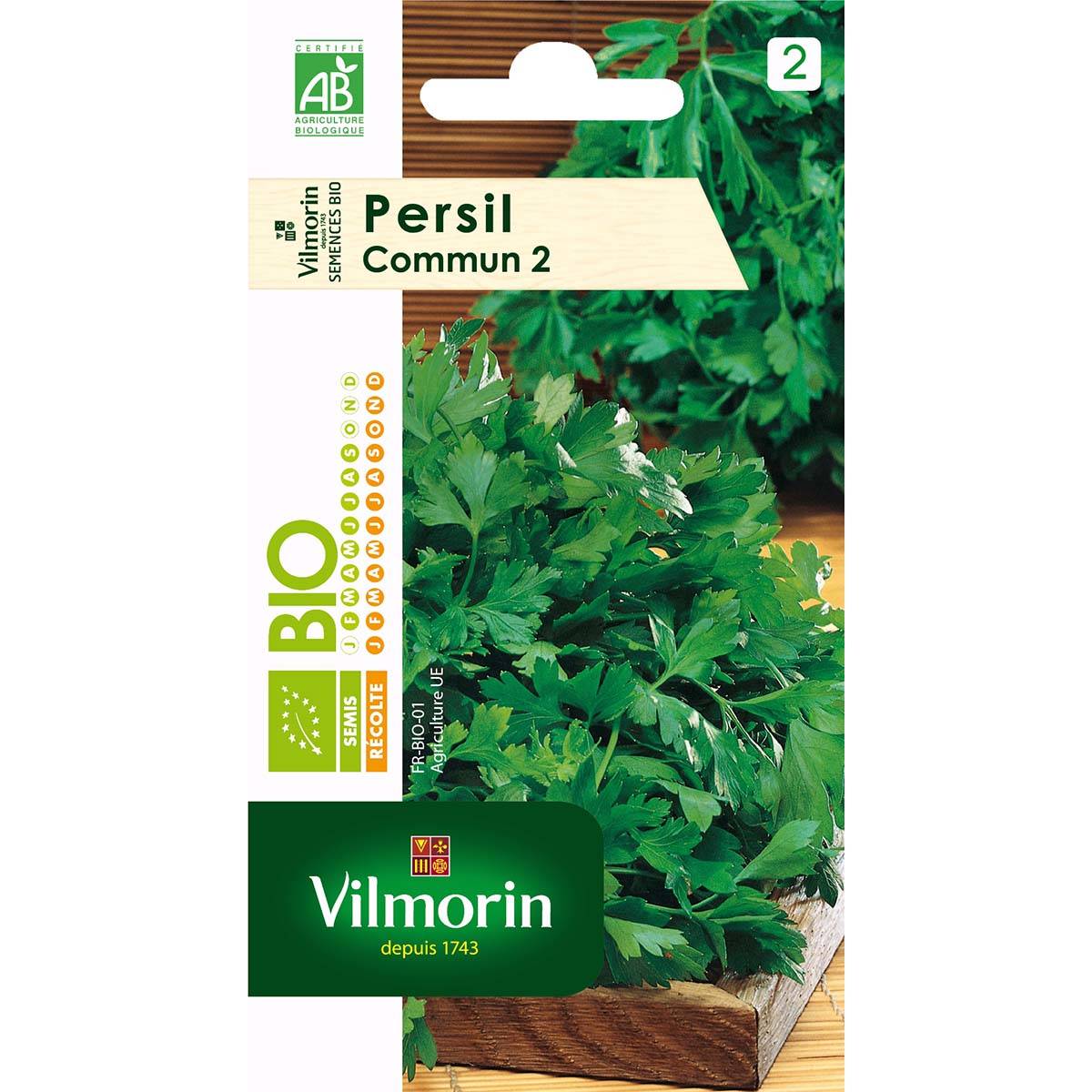 Persil commun 2 Bio le sachet de 2700 graines environ (5g)