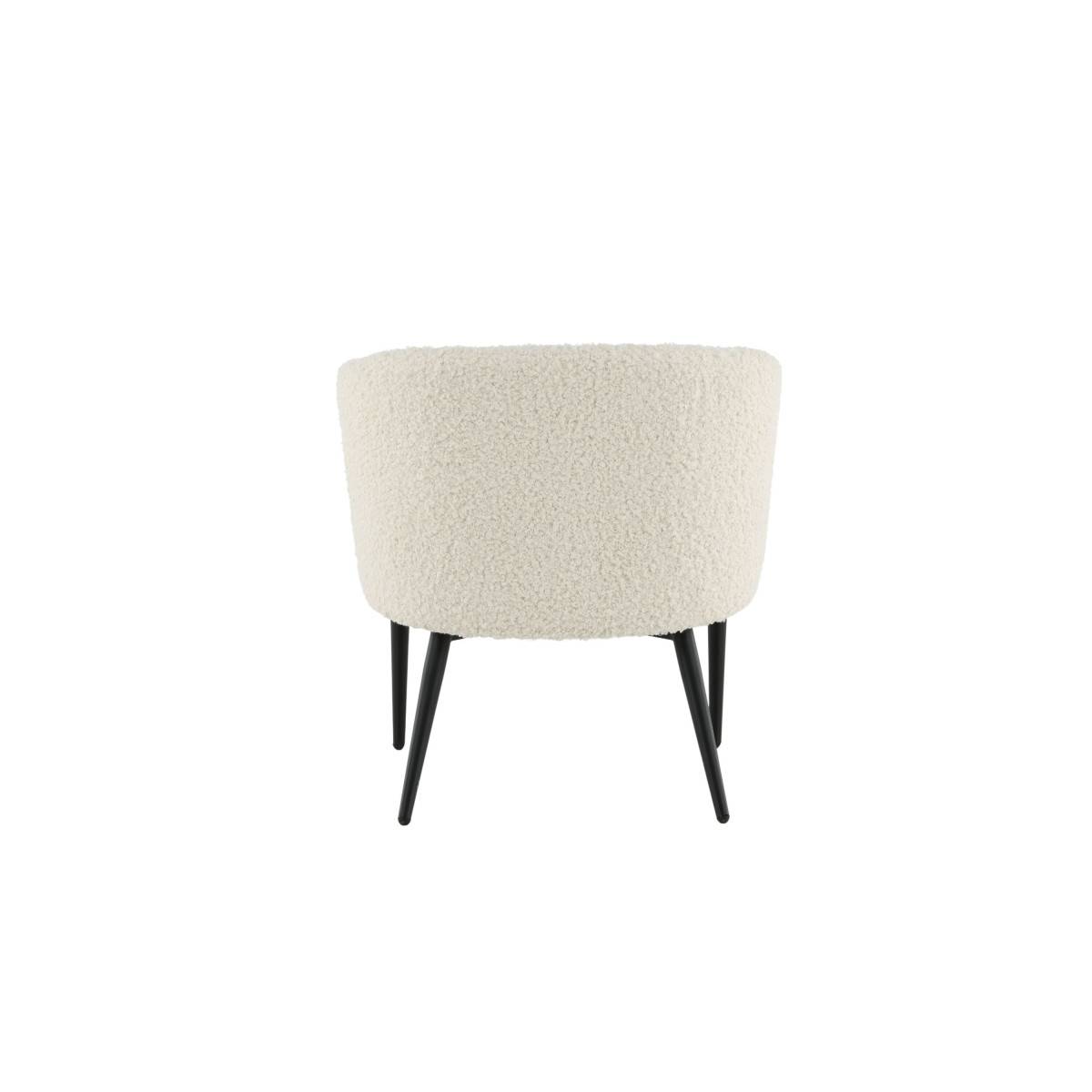 Paris Prix - Fauteuil Design Bouclette "Fluffy" 70cm Blanc - Image 6