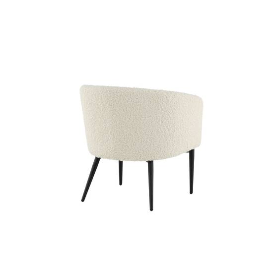 Paris Prix - Fauteuil Design Bouclette "Fluffy" 70cm Blanc - Image 5