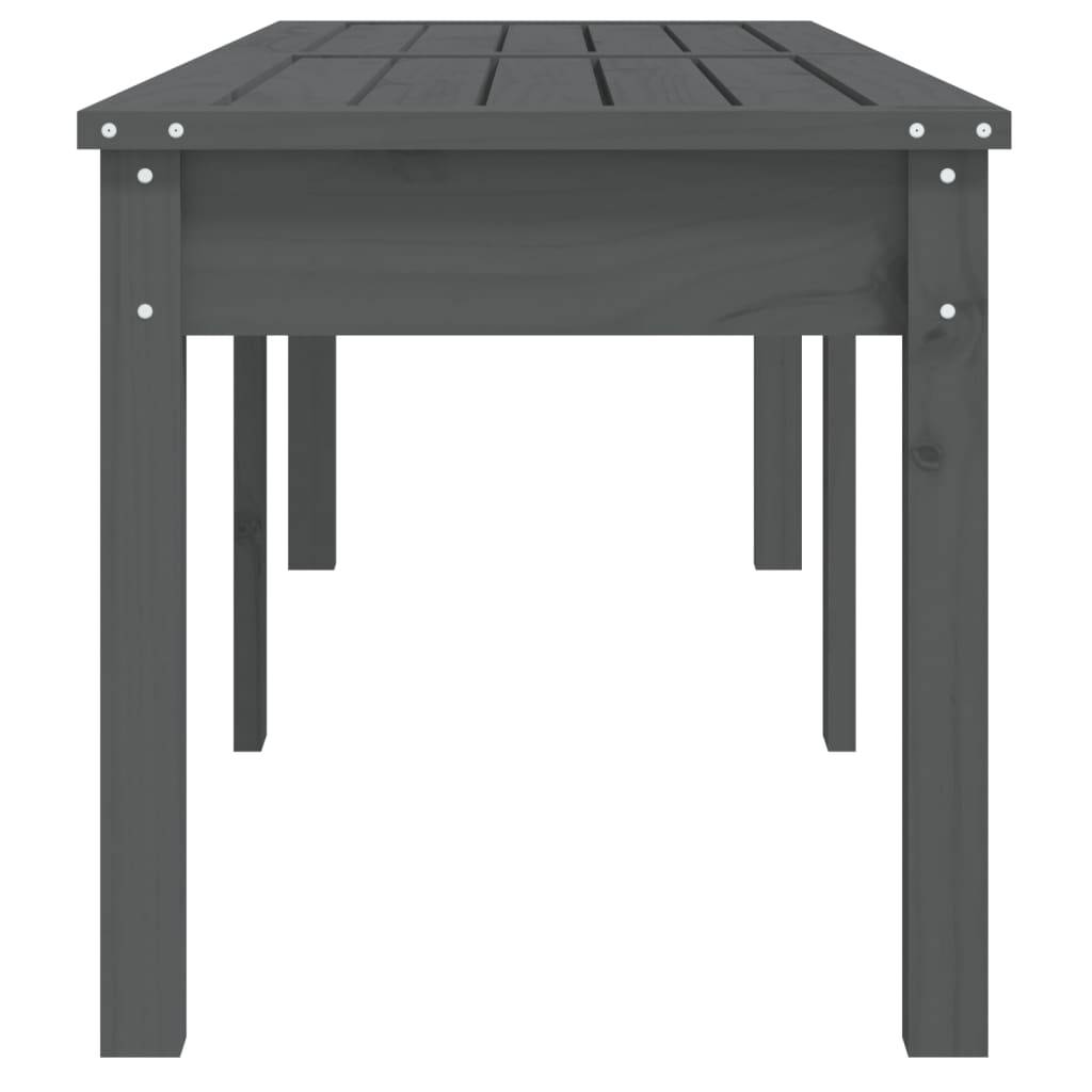 Maison Chic - Banc de jardin - Banc d'extérieur - Banquette à 2 places gris 159,5x44x45cm bois massif de pin - Imagen 5