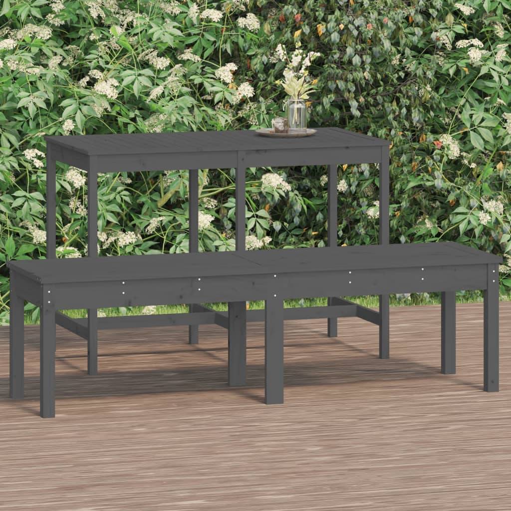 Maison Chic - Banc de jardin - Banc d'extérieur - Banquette à 2 places gris 159,5x44x45cm bois massif de pin - Imagen 2
