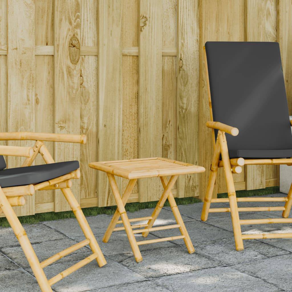 Table d'Appoint Pliable en Bambou 45x45cm, Petite Table de Jardin Carrée et Nomade – ComfortXL Outdoor Living