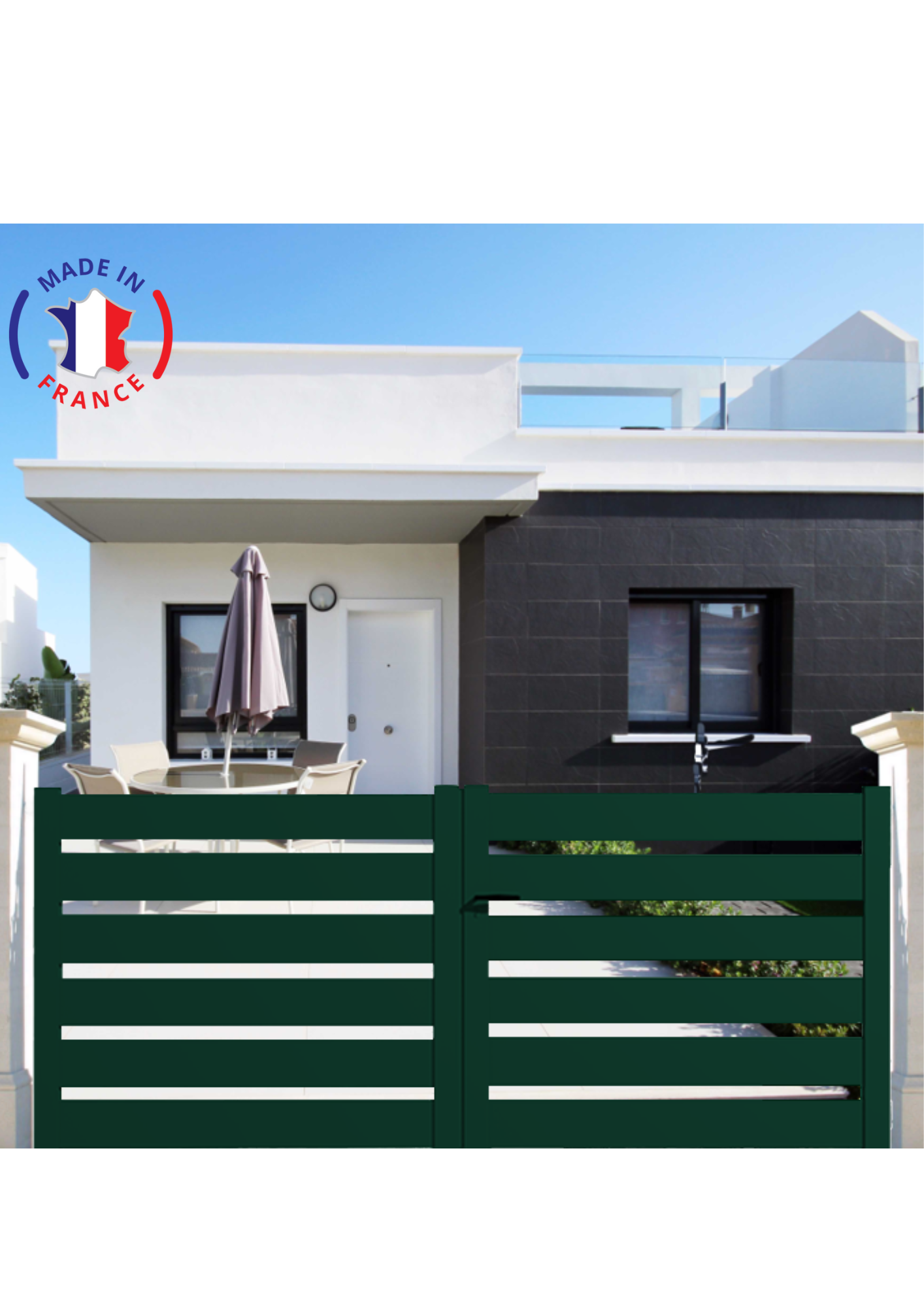 Portail Packit - Portail alu battant SAH en kit dim. L.3000 (entre piliers) x H.1500 mm  Vert (RAL 6005) - Imagen 1