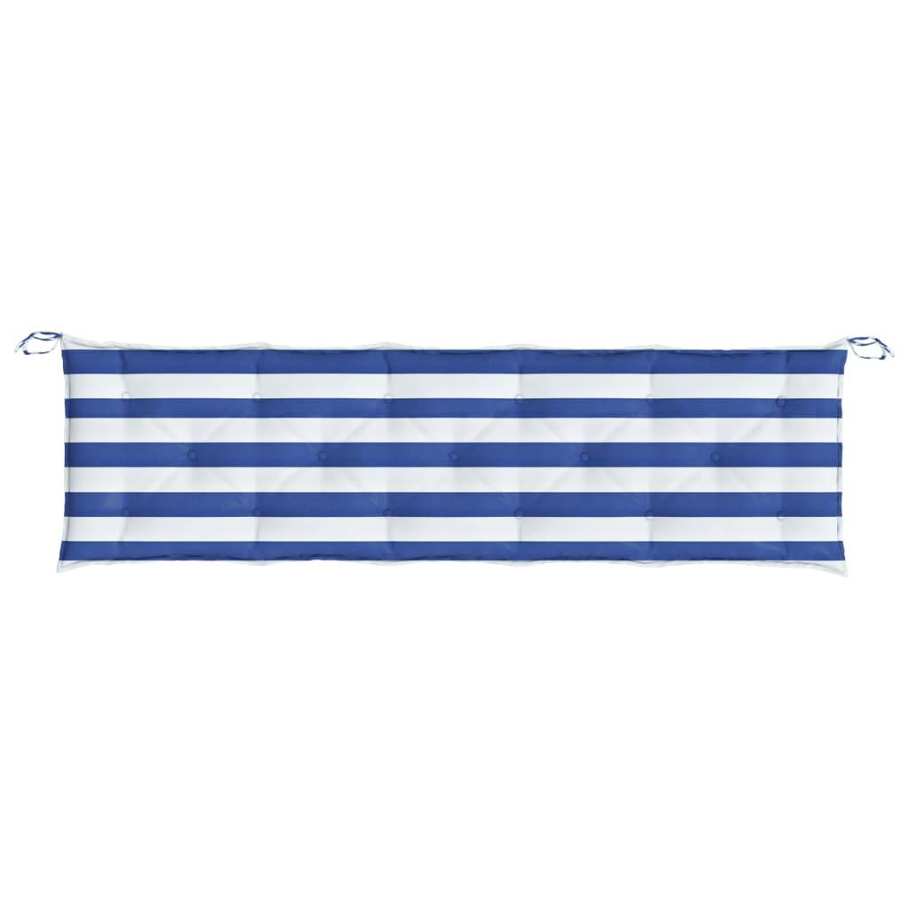 Coussin d'extérieur | Coussin de banc de jardin rayures bleues et blanches 180x50x7cm Maison Chic - Image 4