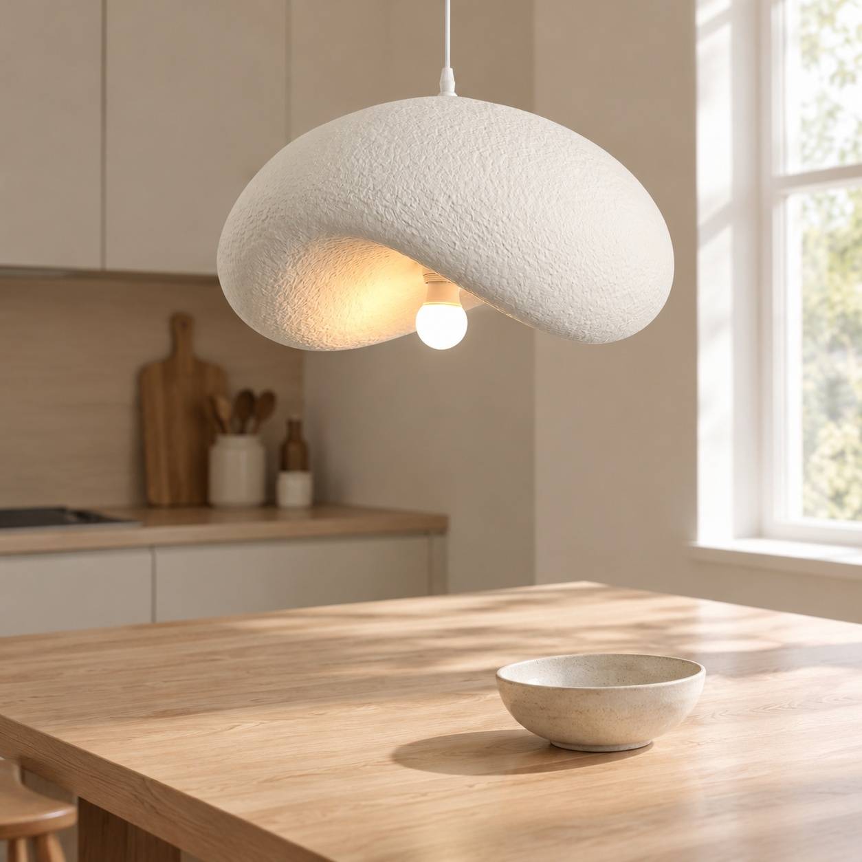 Suspension Plafonnier Moderne Nuage Style Wabi Sabi Blanc Chambre Salon - Image 8