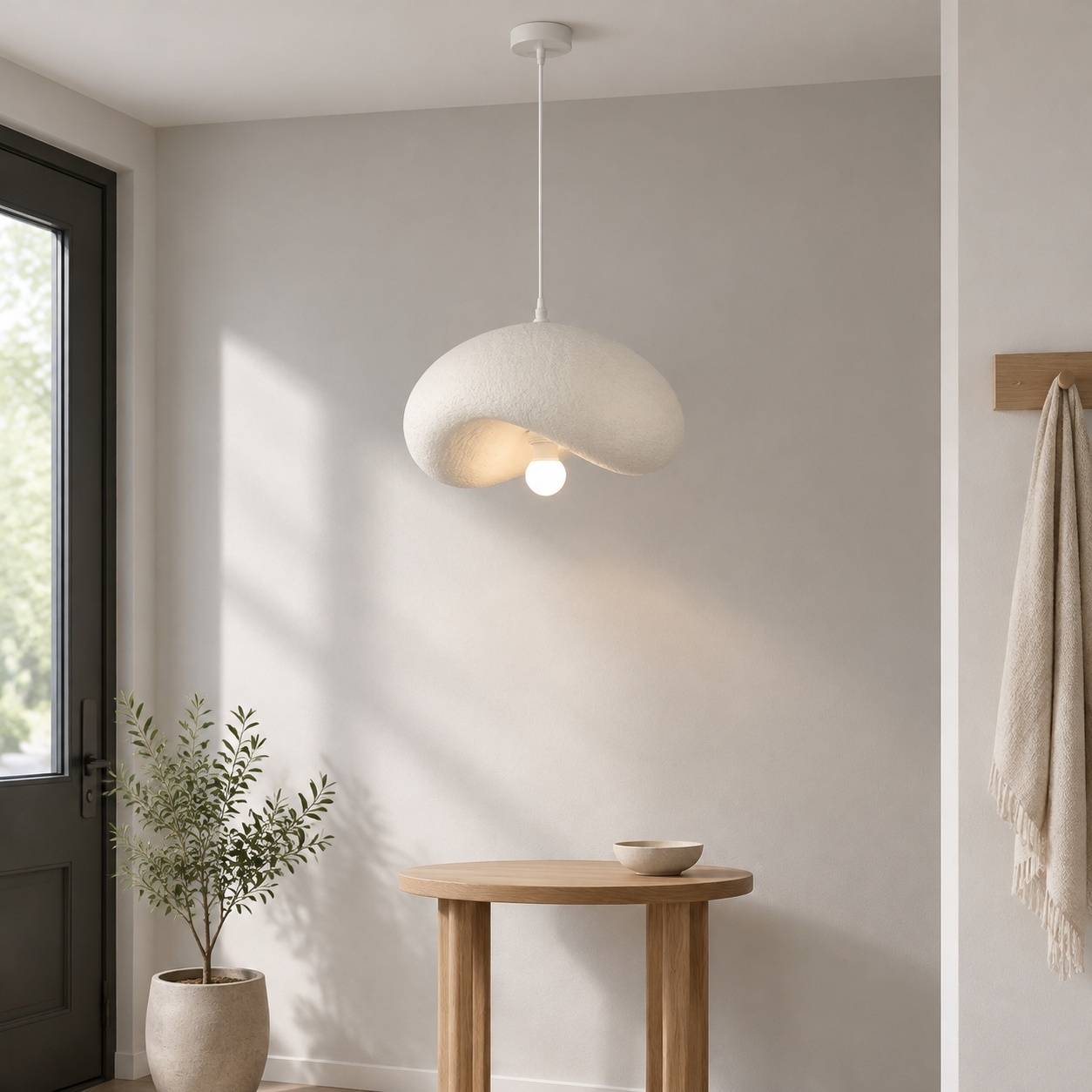 Suspension Plafonnier Moderne Nuage Style Wabi Sabi Blanc Chambre Salon - Image 5